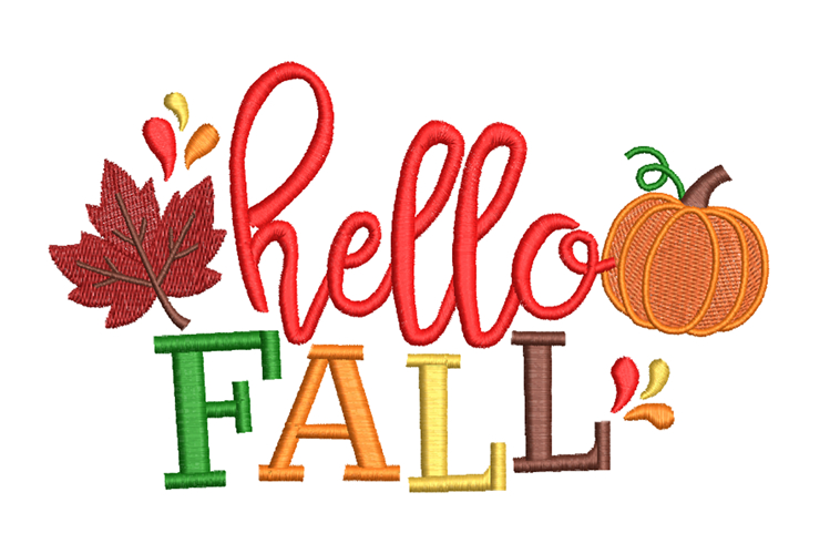Hello Fall, Machine Embroidery Design