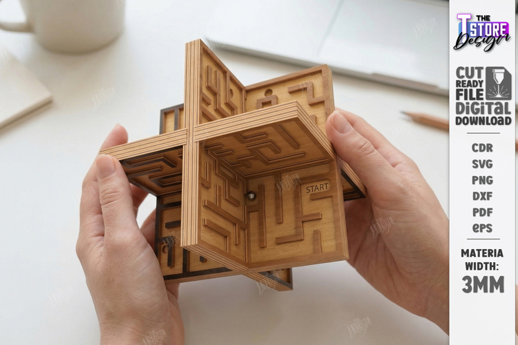 3D Labyrinth Maze Puzzle Laser Cut | Maze Game | Puzzle Game