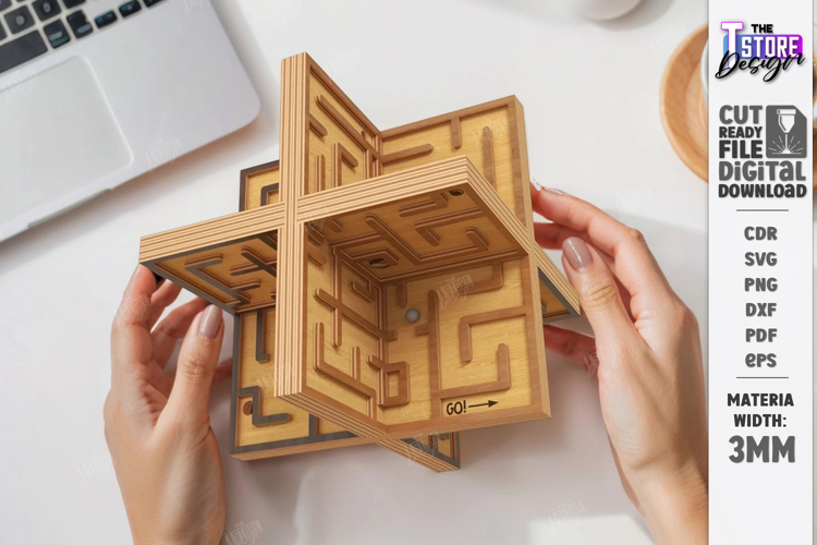 3D Labyrinth Maze Puzzle Laser Cut | Maze Game | Puzzle Game