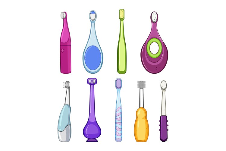 kid toothbrush set cartoon vector illustration