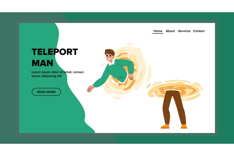 teleport man vector example image 1