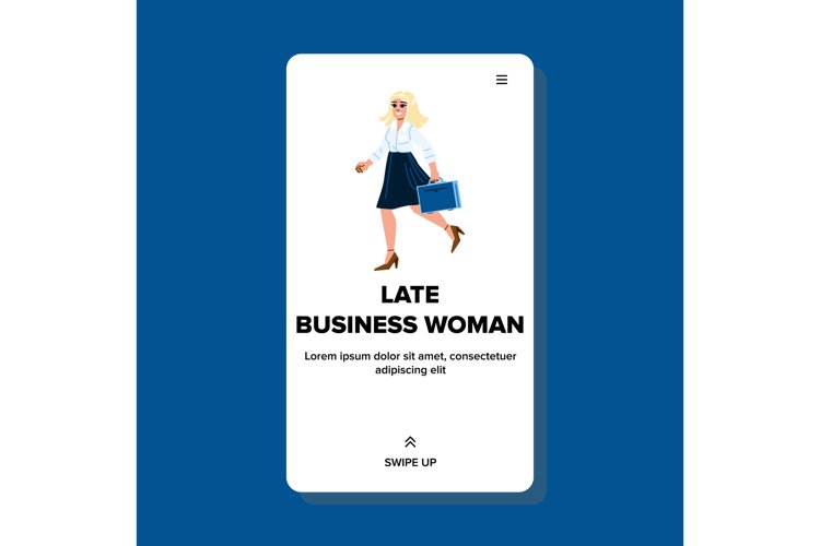 late business woman vector