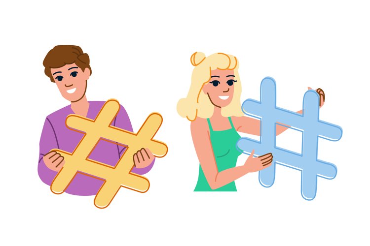 symbol hashtag people vector example image 1