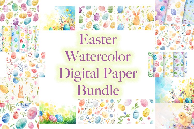 Easter Watercolor Backdrop Bundle example image 1