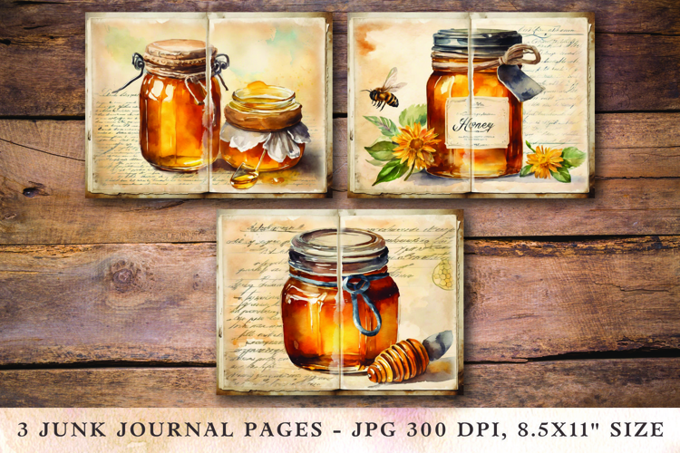 Junk Journal Pages - honey bee