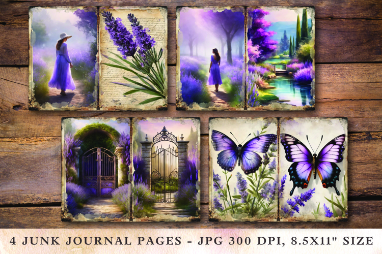 Junk Journal Pages - lavender girl