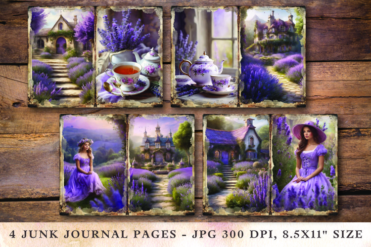 Junk Journal Pages - lavender girl
