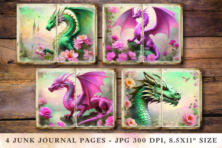 Junk Journal Pages - dragon