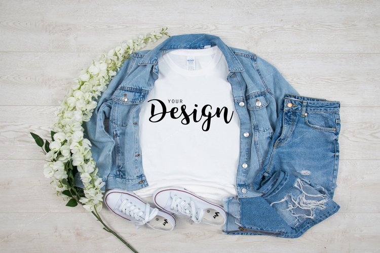 White Tshirt Mockup Image 22