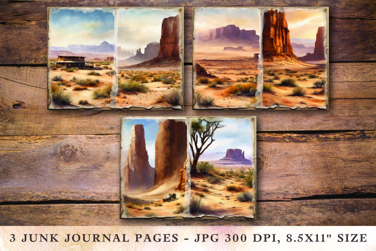 Junk Journal Pages - desert canyon