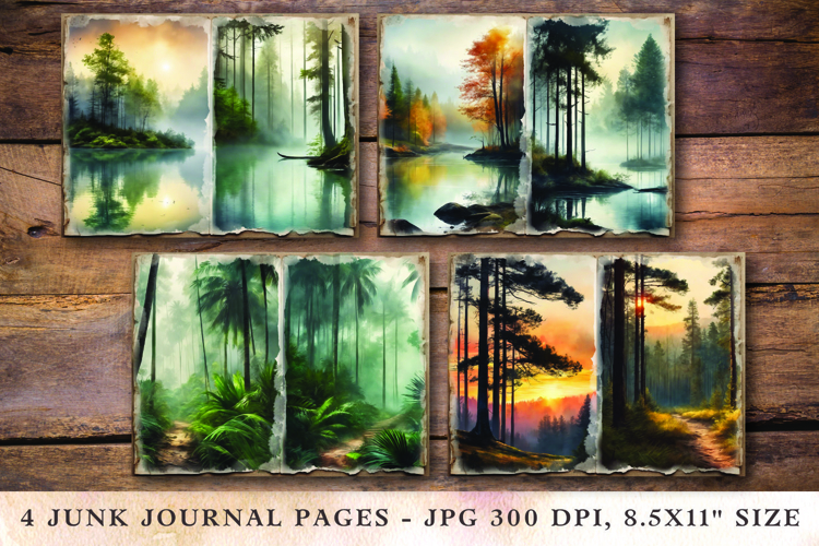 Junk Journal Pages - lake forest