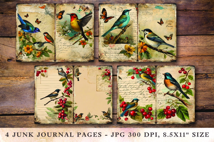 Junk Journal Pages - bird