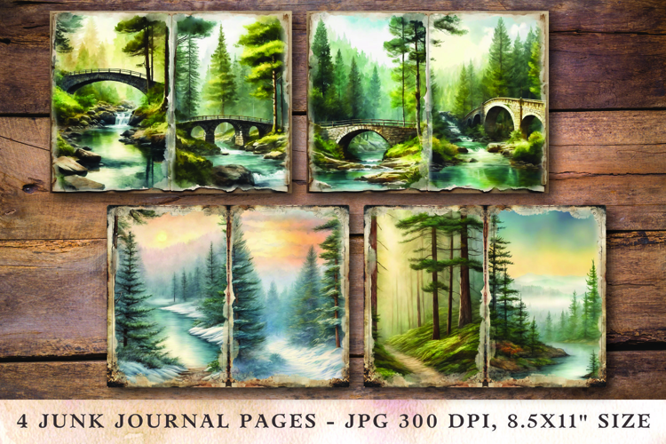 Junk Journal Pages - forest