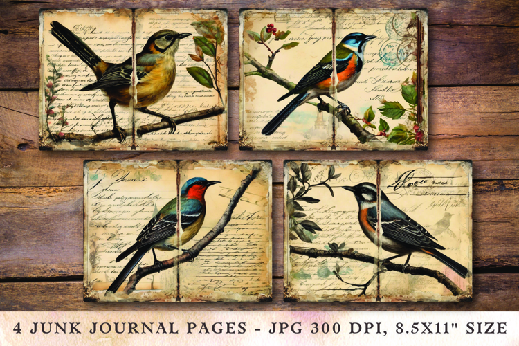 Junk Journal Pages - bird