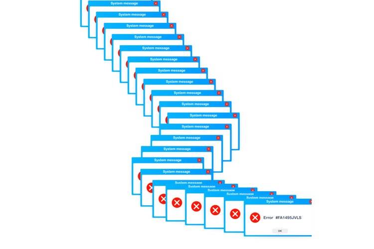 Vintage User Interface. Critical Error Warning Message. example image 1