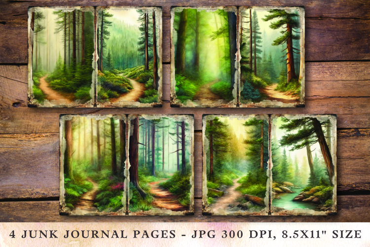 Junk Journal Pages - forest