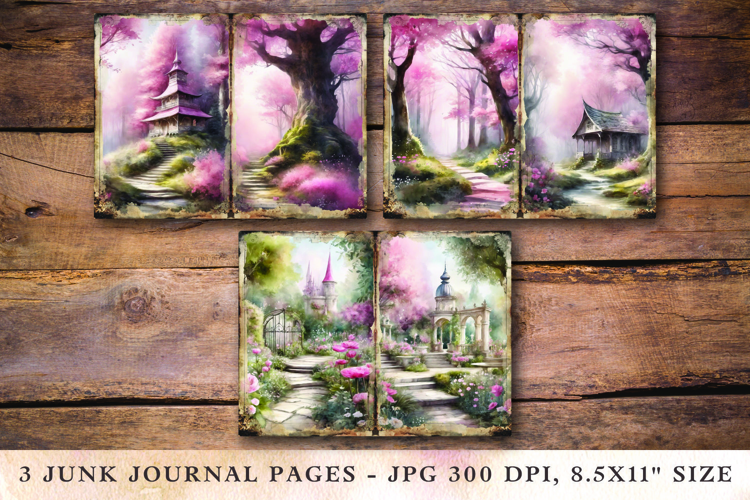 Junk Journal Pages - fairy tales forest