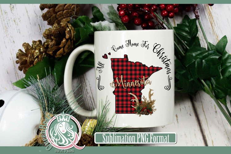 Sublimation | Minnesota Plaid Christmas State example image 1