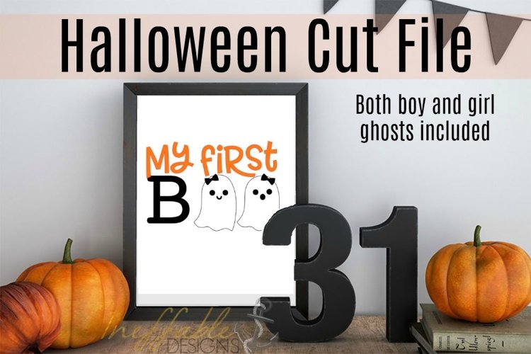 My First Boo Halloween Cut File example image 1