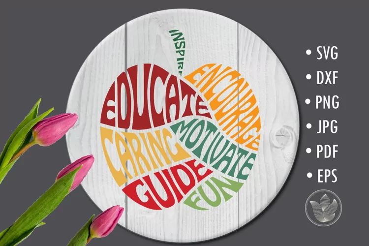 Apple design for teacher tutor Word Art, Svg cut file