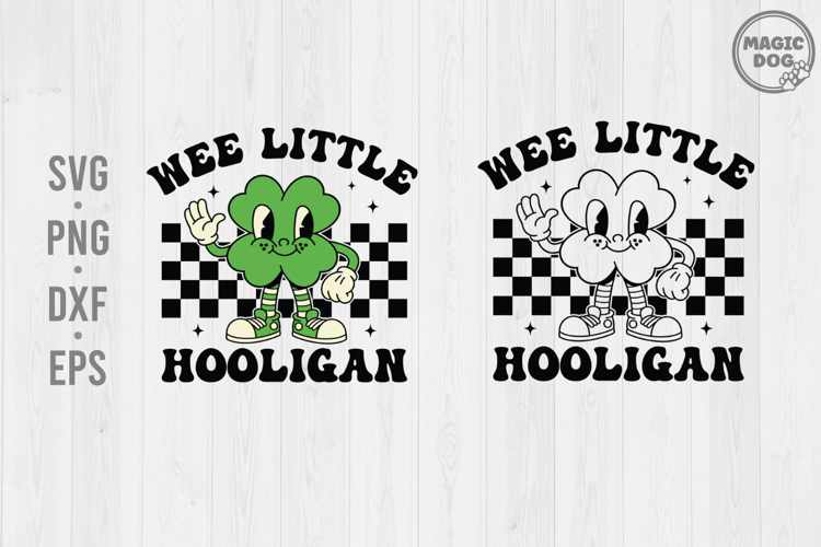 Wee Little Hooligan St Patricks Day|Retro Shamrock Clover