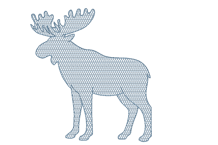 Moose Embroidery Design, Woodland Animal