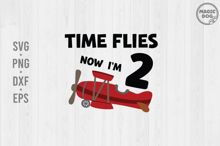 Time Flies Now Im 2 Airplane Birthday Pilot Theme SVG