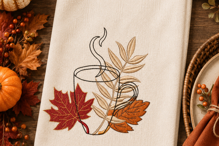 Fall leaves Machine Embroidery Design