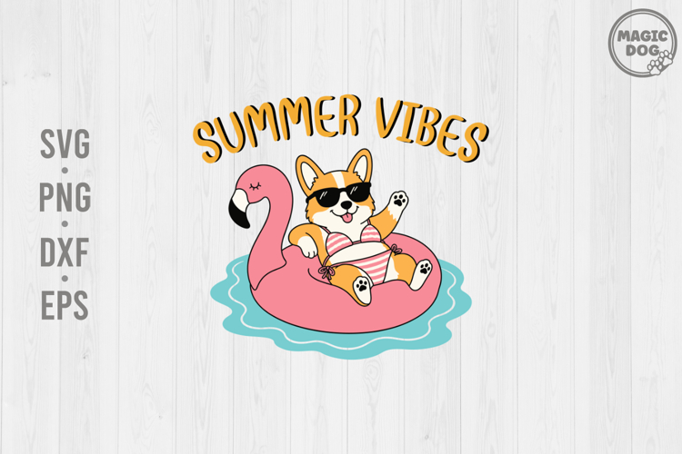 Summer Vibes Corgi|Funny Beach Dog Bikini|Pool Float Party