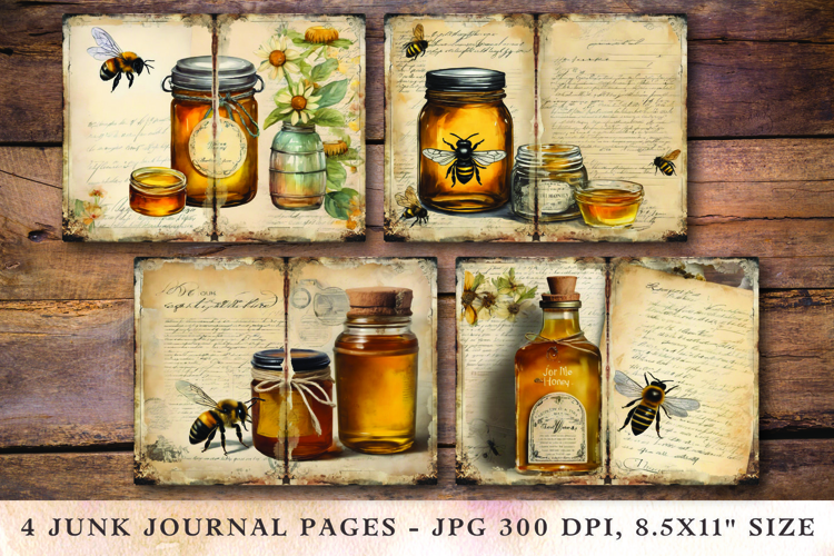 Junk Journal Pages - honey bee