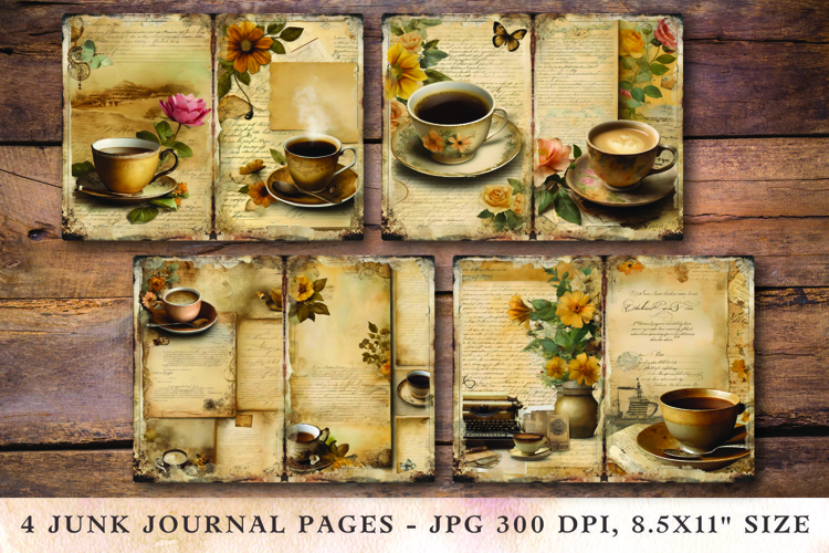 Junk Journal Pages - coffee