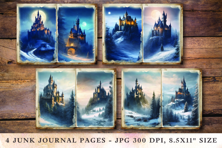 Junk Journal Pages - mistical castle