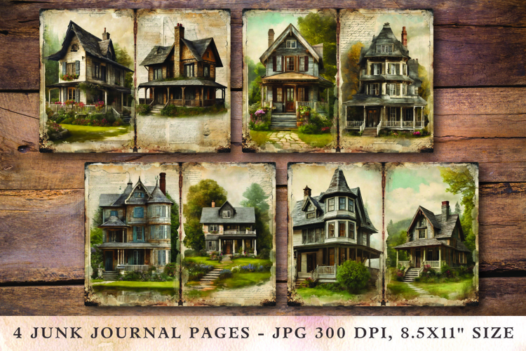 Junk Journal Pages - cottage house