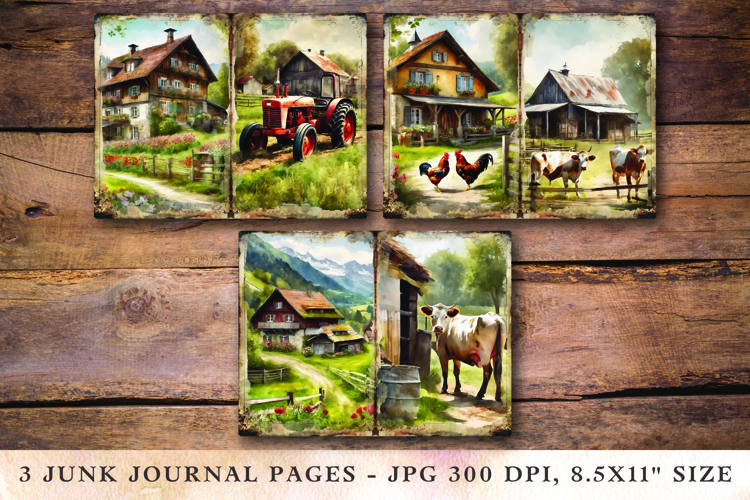 Junk Journal Pages - farmhouse