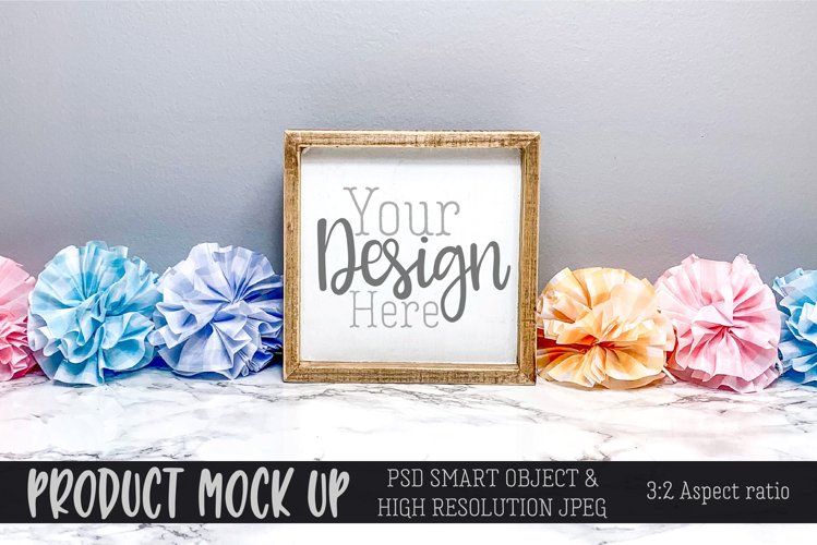 Easter Sign MOCK UP | PSD & JPG example image 1