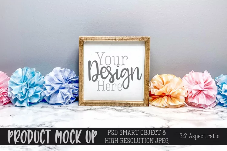 Easter Sign MOCK UP | PSD & JPG