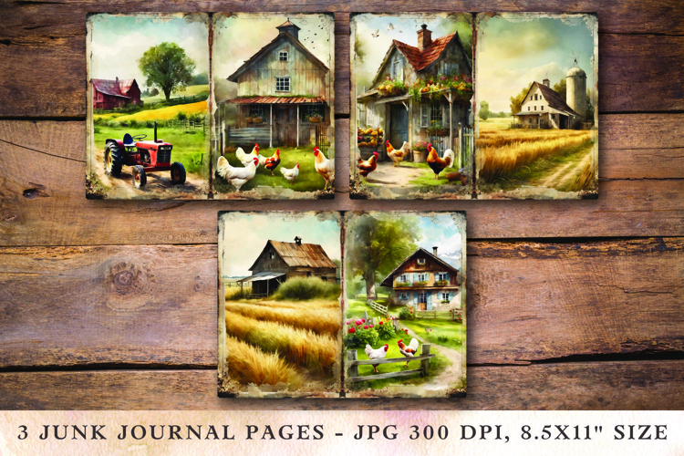Junk Journal Pages - farmhouse