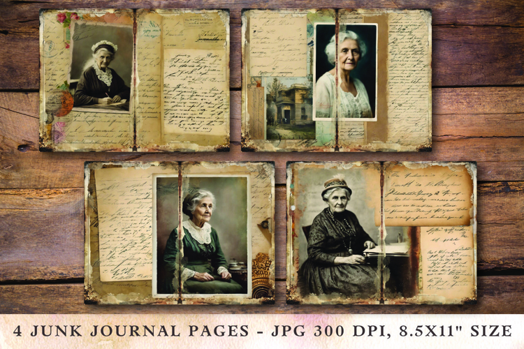 Junk Journal Pages - old woman grandma