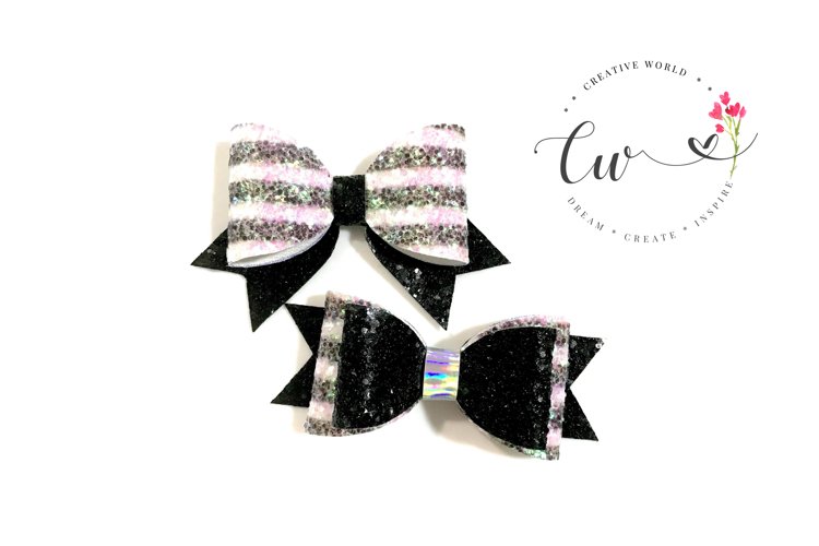 2 in 1 Classic Hair Bow Digital Template | Hair Bow Template example image 1