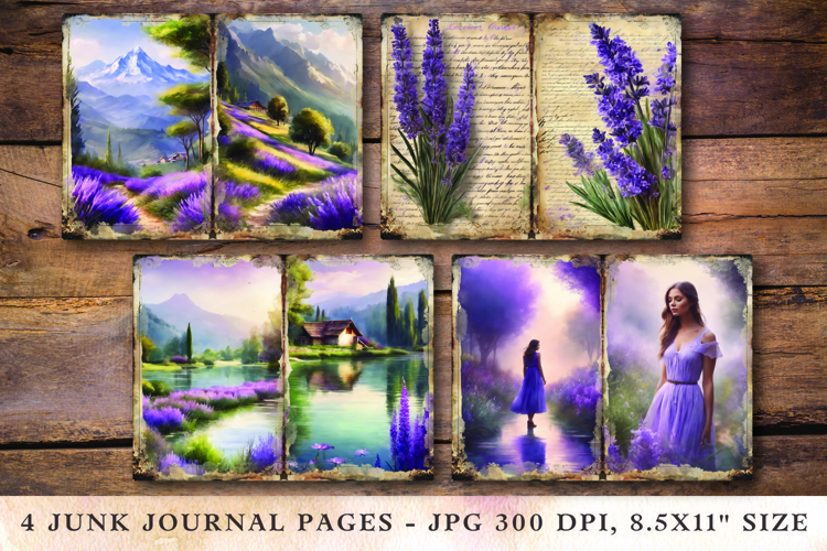 Junk Journal Pages - lavender girl