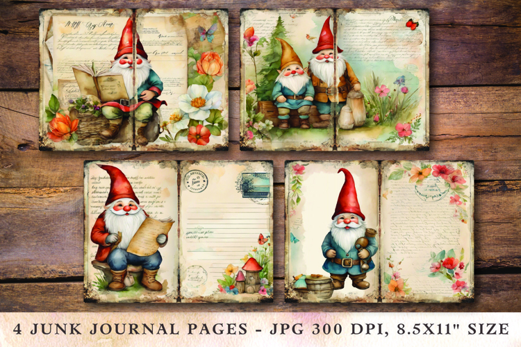 Junk Journal Pages - christmas gnome
