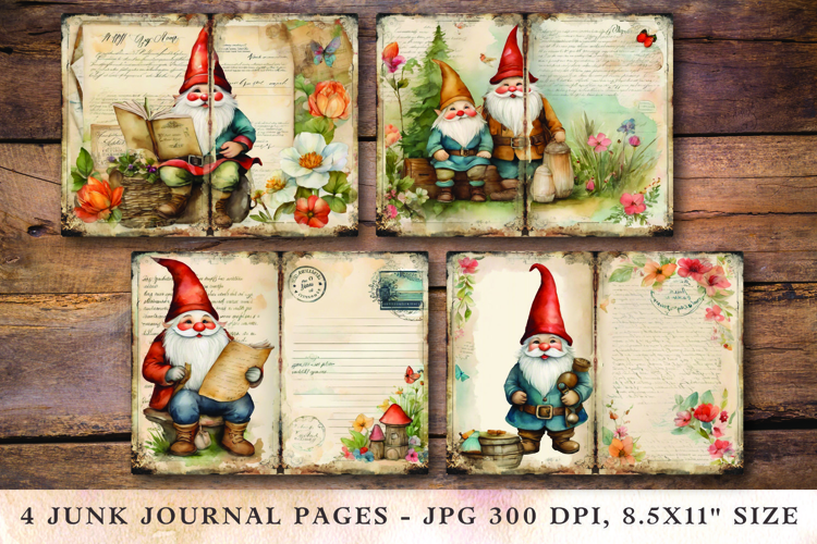Junk Journal Pages - christmas gnome