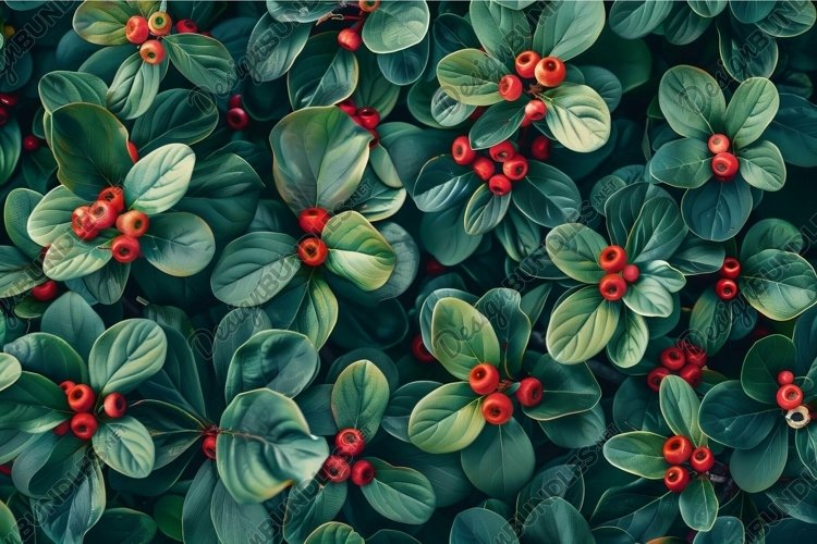 Cotoneaster plant displaying lush green leaves and red berri example image 1