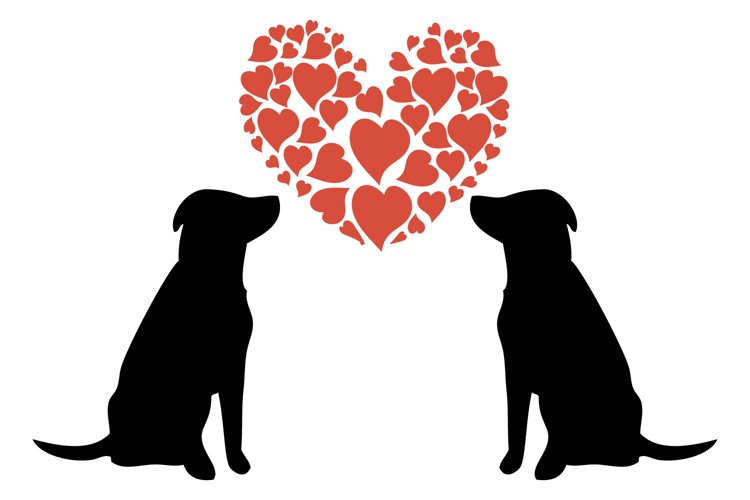 Lab love Valentines clipart and cut file