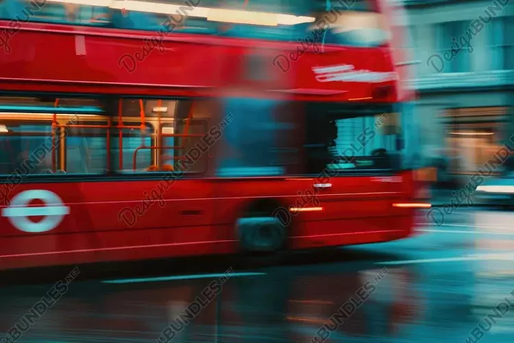 Blur London Double Decker Bus Background Wallpaper