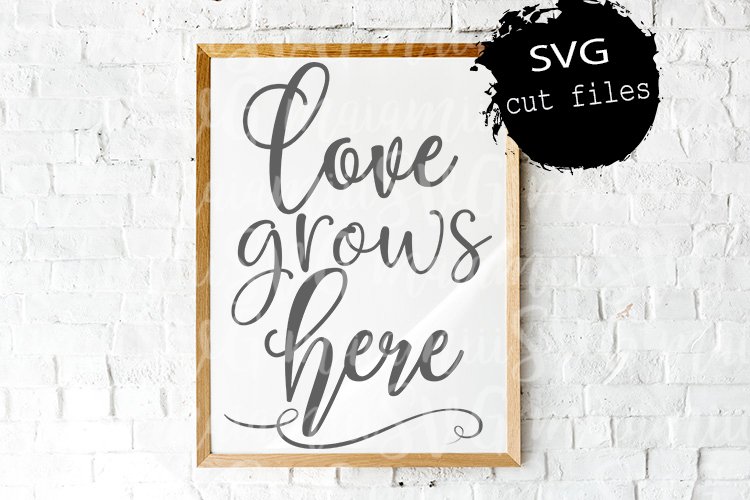 Love grows Here, Welcome Sign Svg, Family Sign Svg example image 1