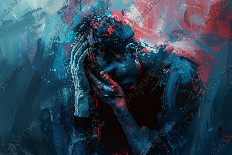 Sad Man Painting Background Wallpaper
