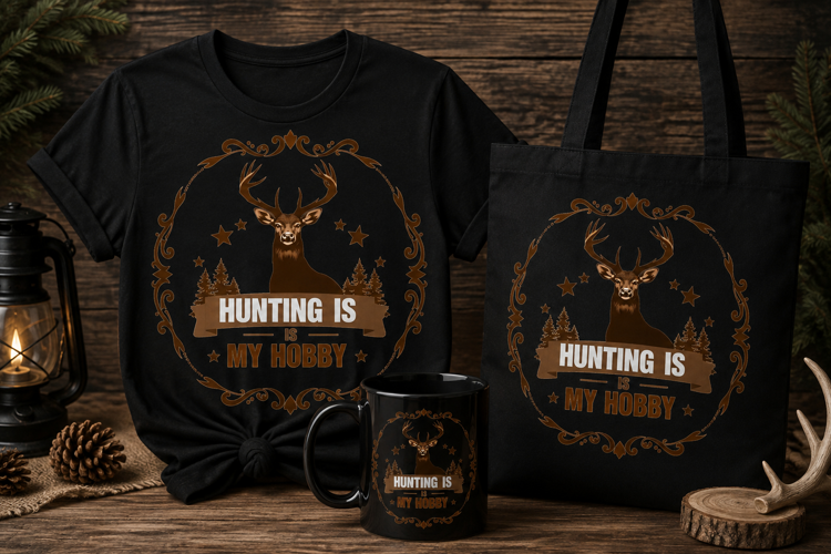 Hunting Is My Hobby Deer Hunting PNG | Outdoor Design