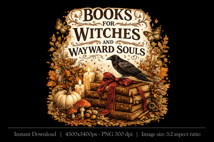 Books for Witches Halloween PNG Sublimation Design