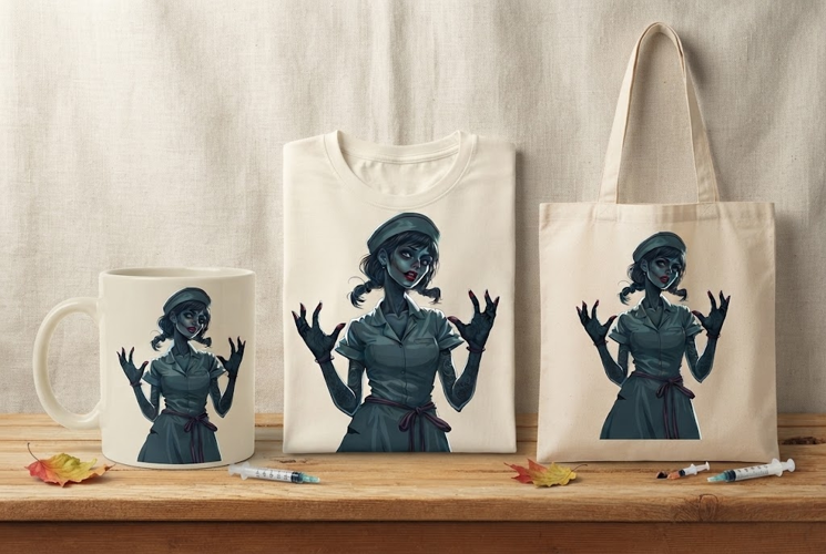 Zombie Nurse PNG | Gothic Halloween Nurse Horror Clipart